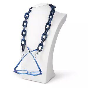 Blue Chunky Oversized Glasses Sunglasses Chain